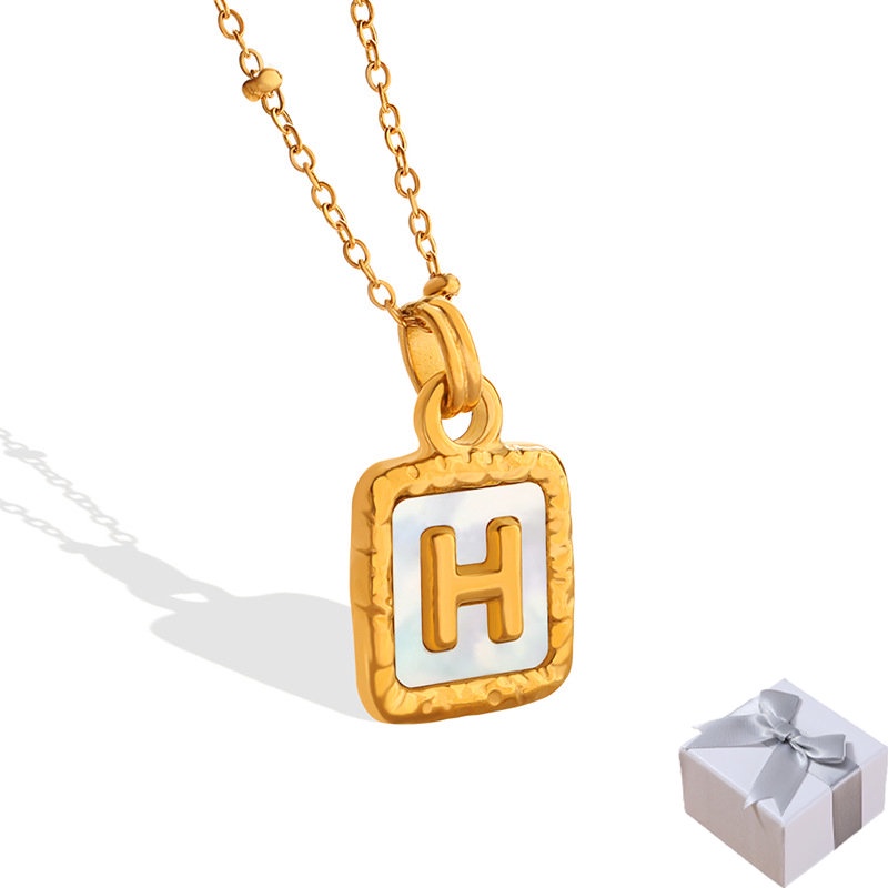 Vòng cổ Mạ Vàng 18K Mặt Hình Chữ H Phong Cách Cổ Điển