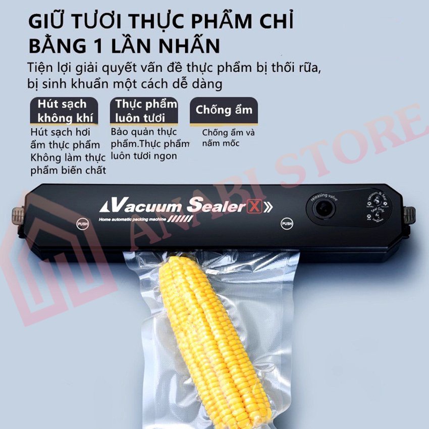 Máy Hút Chân Không Thực Phẩm Kèm Hàn Miệng Túi ANABI - Giữ Thực Phẩm Sạch Sẽ Tươi Ngon