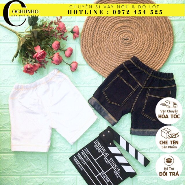 Quần giả jean ngắn cho bé trai bé gái - quần kaki jean lửng cho bé (có bảng size ở hình cuối)