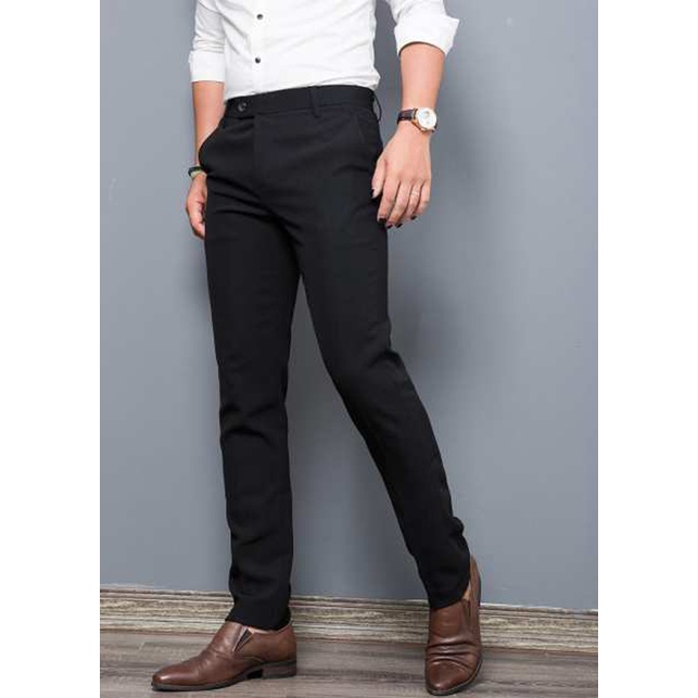 Quần Âu Viền Thắt Lưng Trắng Dáng Vừa Chất Mịn Đẹp Vải Không Xù Lông Không Bai Gião