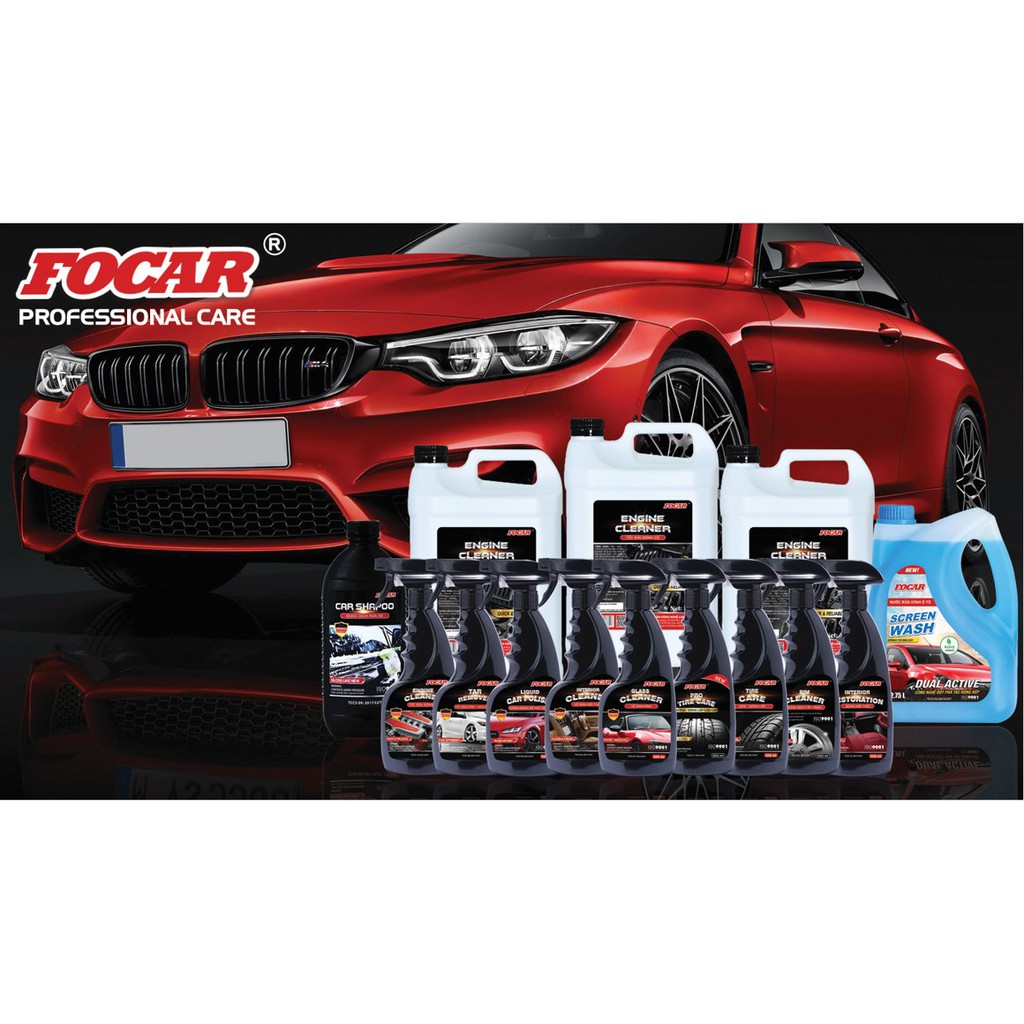 Bộ 4 sản phẩm chăm sóc kính xe ô tô FOCAR - FCC102