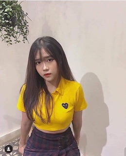 Áo crop cổ bẻ ( kèm ảnh thật )