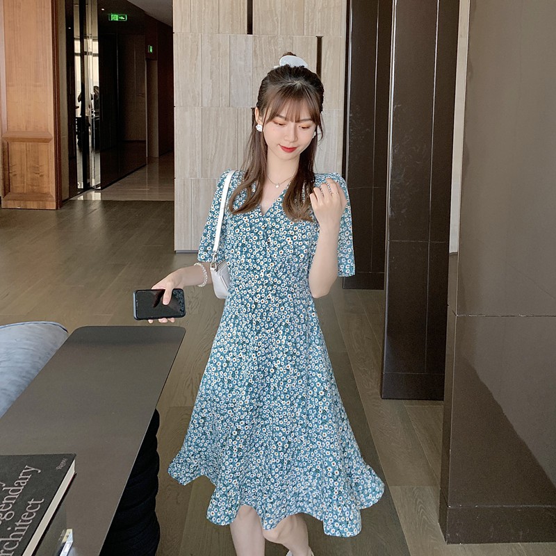 Đầm In Hoa Tay Ngắn Thiết Kế Thời Trang Dành Cho Nữ | BigBuy360 - bigbuy360.vn