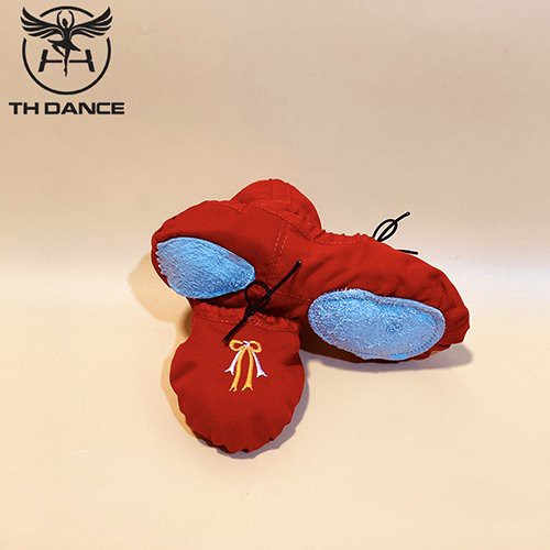 Giày múa Ballet trẻ em | Giày múa ballet màu đỏ thêu nơ