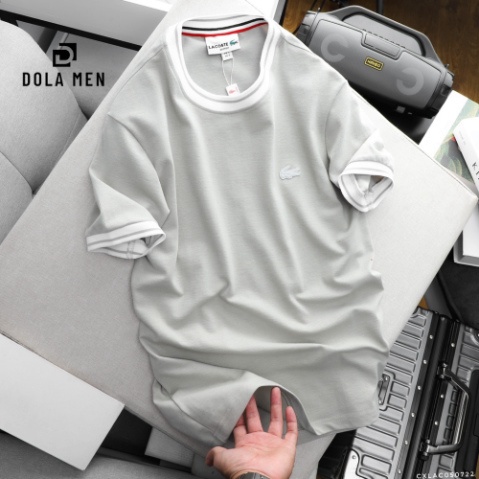 Áo Thun Nam Cổ Tròn, Áo Phông Viền Cổ LACOSTE BASIC FRANCE SlimFit Xuất Xịn Vải Cao Cấp