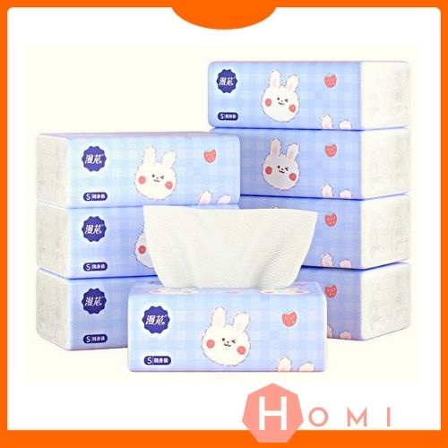 Giấy ăn thỏ vỏ xanh [LOẠI 1] - Giấy gấu trúc 4 lớp (176 Tờ) Bỏ Túi Tiện Lợi Siêu Dai Siêu Mịn - Danami store