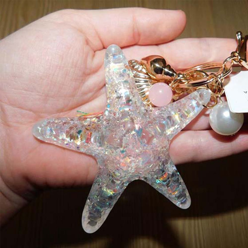 Mxgoods Pendant Accessories Starfish Pearl Shell Key Chain