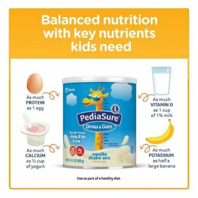 Sữa PediaSure Grow and Grain NON GMO 400g của Mỹ - Mẫu mới