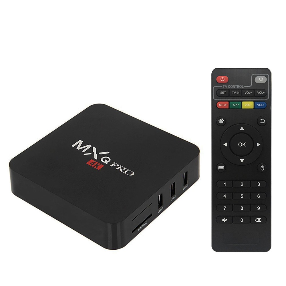 Ĩ MXQ PRO Android 7.1.2 TV Box S905W UHD 4K 3D H.265 VP9 KODI Quad Core 2GB / 16GB WiFi LAN Smart Media Player UK Plug