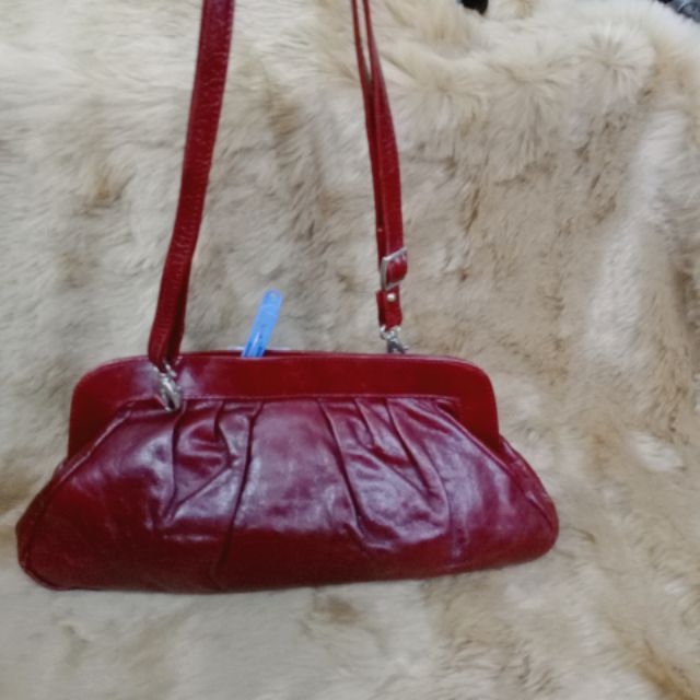 Túi đó da thật đỏ đô đậm