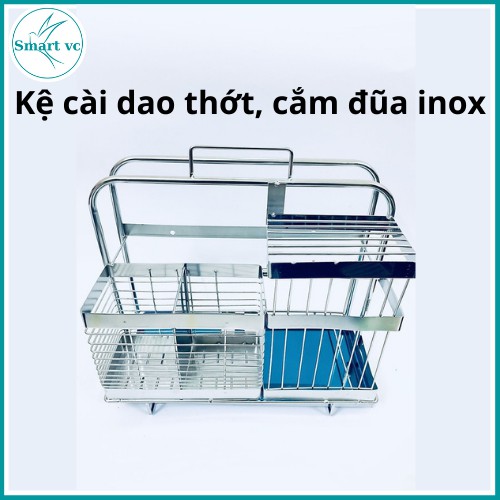 Kệ để dao thớt đa năng cắm đũa inox,giá để dao thớt cao cấp kèm khay hứng nước Thiết kế thông minh