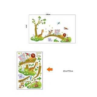 decal dán tường combo vườn thú cho bé
