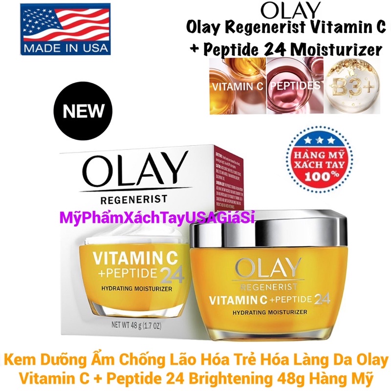 Kem chống lão hoá làm trắng da Olay Regenerist Vitamin C Peptide 24 48g USA