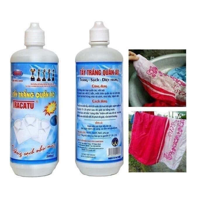 Thuốc Tẩy Trắng Quần Áo Tracatu Hàng Việt Nam Công Dụng Tẩy Trắng, Tẩy Mốc Quần Áo Hiệu Quả 500ml