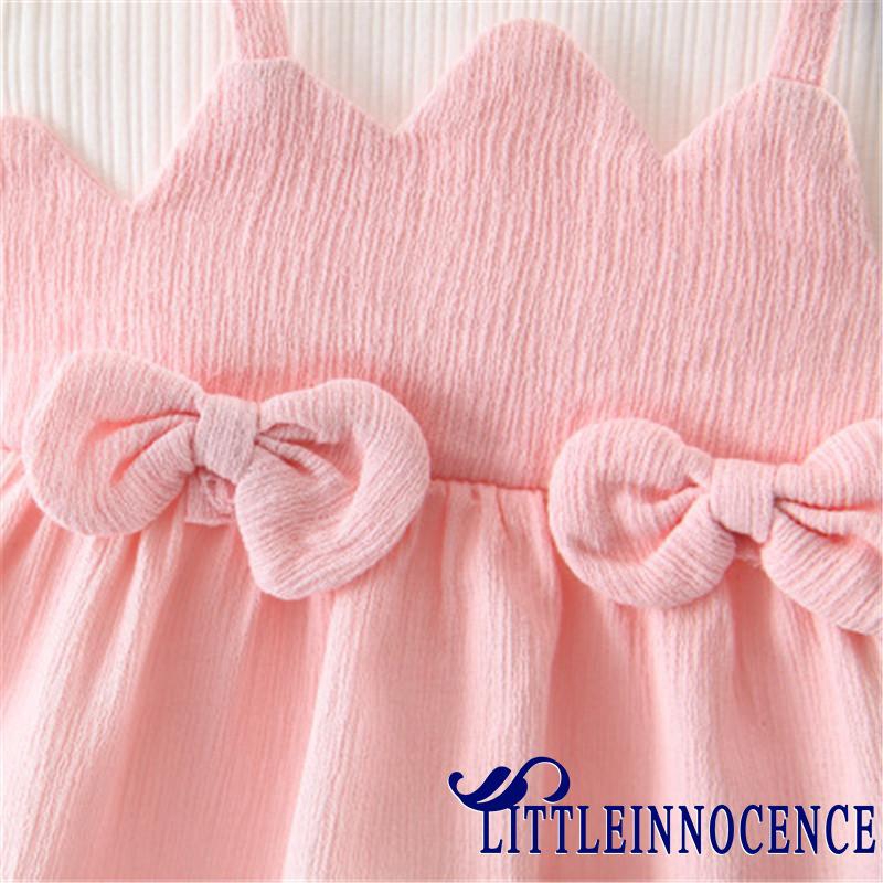 ❤XZQ-Toddler Kid Baby Girl Pink Long Sleeve Bowknot Princess Dress Skirt Party Outfits