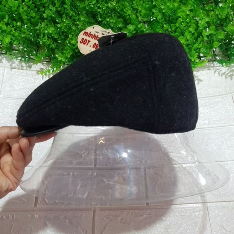 Mũ Beret  mỏ vịt nam  mùa đông cho các ông '" có che tai ấm áp"