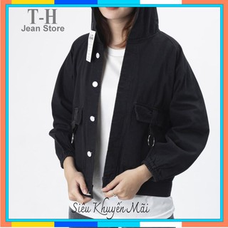 Áo khoác Kaki Nữ có mũ (nón) phối chữ Restro Styling, áo khoác Nữ nhiều màu thời trang năng động alaninstore99