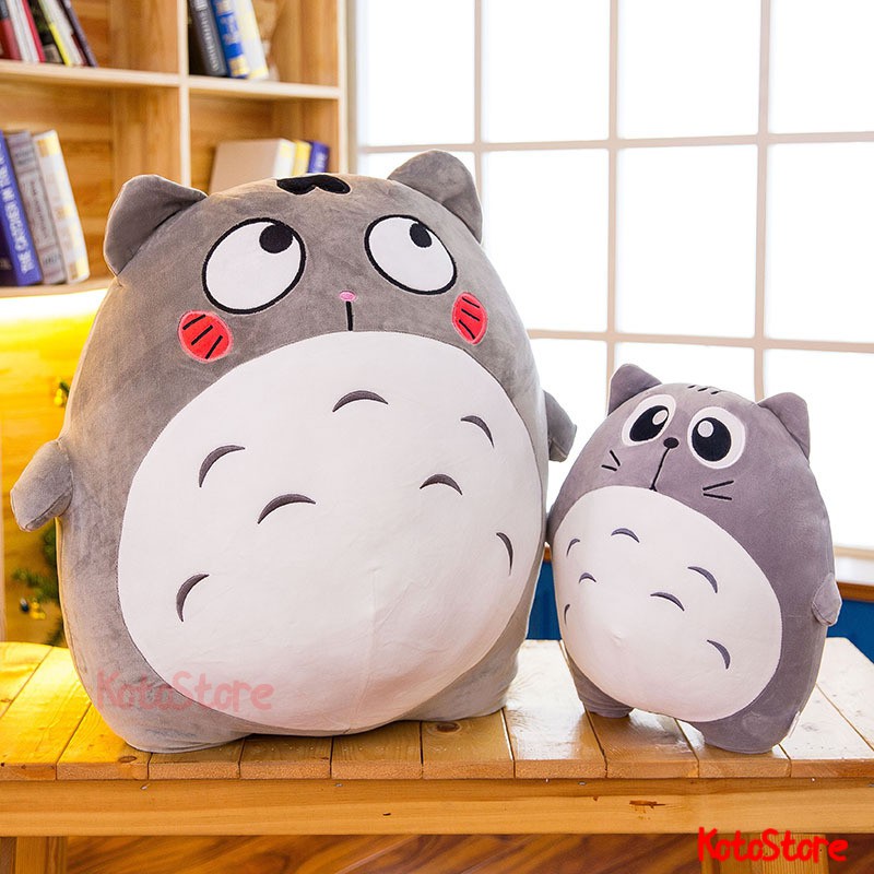 Gấu Bông Totoro Bụng Tròn Dễ Thương - Thú Nhồi Bông Totoro Nhiều Biểu Cảm, Chất Liệu Bông 3D Đàn Hồi - Size 40cm