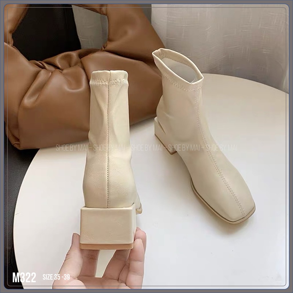 Giày boot nữ đế vuông M322 SHOEBYMAI