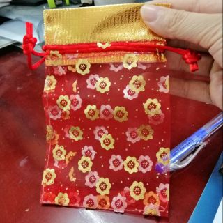 100 Túi voan đỏ hình hoa đựng muối, vật phong thủy