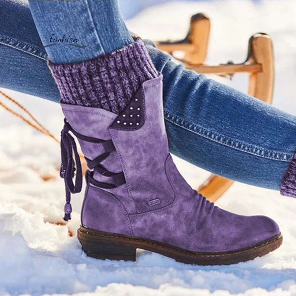 Ds Winter Warm Back Lace Up Boots Shoes Women Boots Christmas Daily Travel Shoes @vn