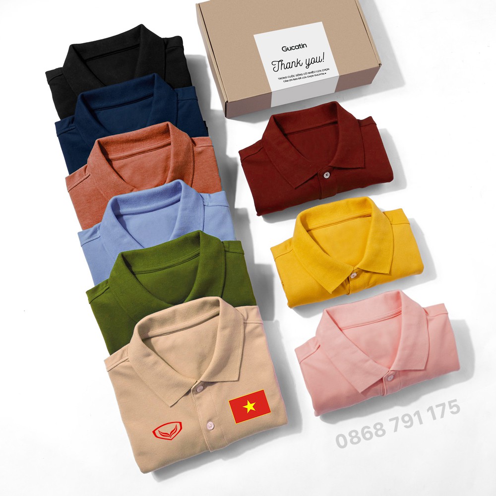 Áo thun nam POLO Việt Nam trơn vải cá sấu cotton cao cấp ngắn tay cực sang trọng - GUCATIN