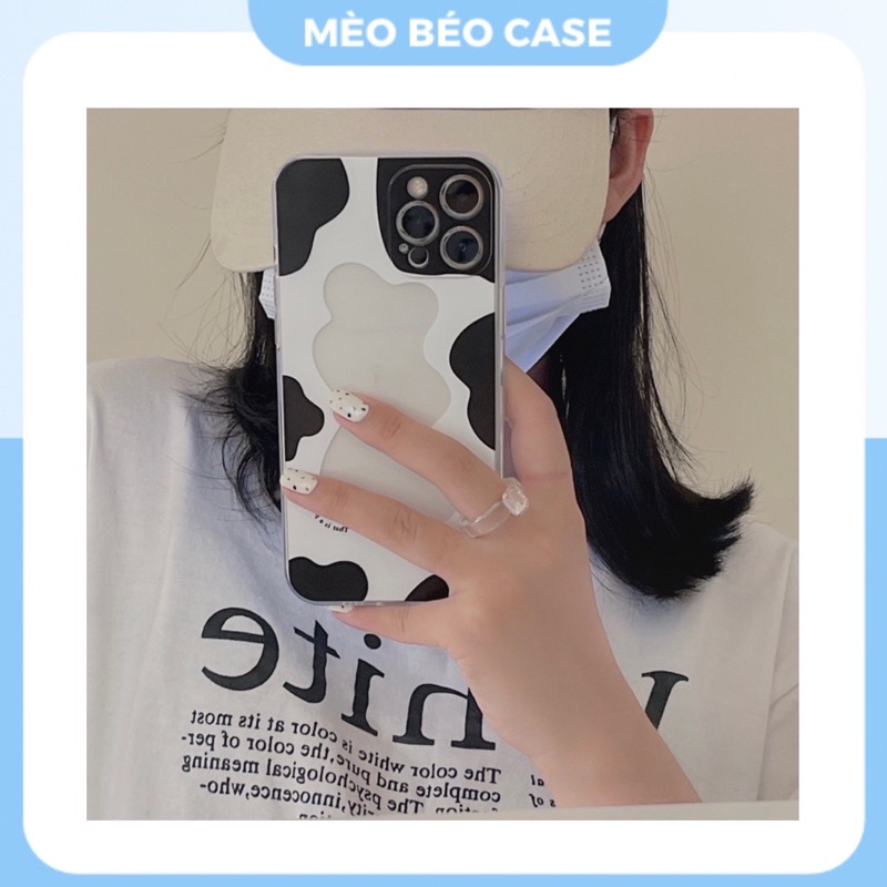 (SIÊU RẺ) Ốp lưng iphone trong dẻo hoạ tiết bò sữa đựng ảnh 7plus/8/8plus/x/xr/xs/11/12/13/pro/max/plus/promax