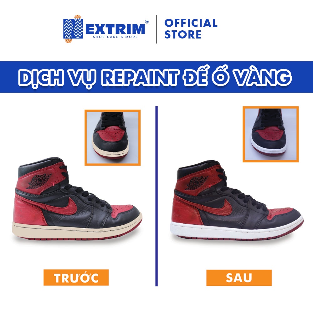 HCM  - Trọn gói Phục hồi màu đế - Làm trắng đế giày ố vàng tại EXTRIM Vệ sinh giày