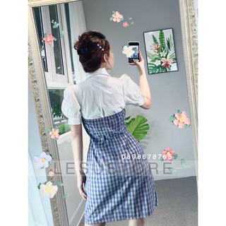 ẢNH TỰ CHỤP Đầm sơ mi caro