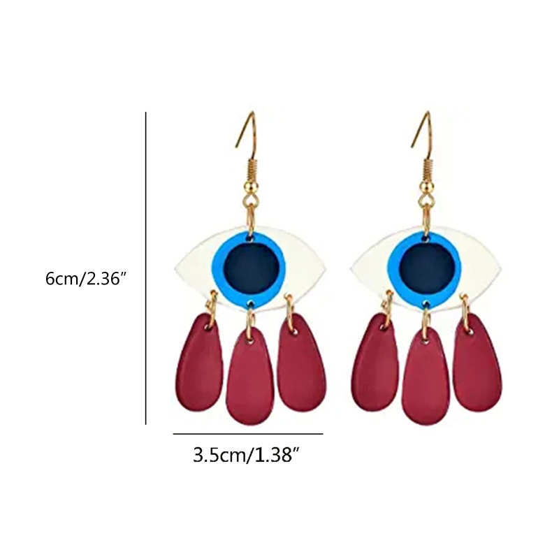 Khuyên Tai Đất Sét Polymer Hình Mắt Quỷ Nhiều Màu Độc Đáo Thời Trang Cho Nữ