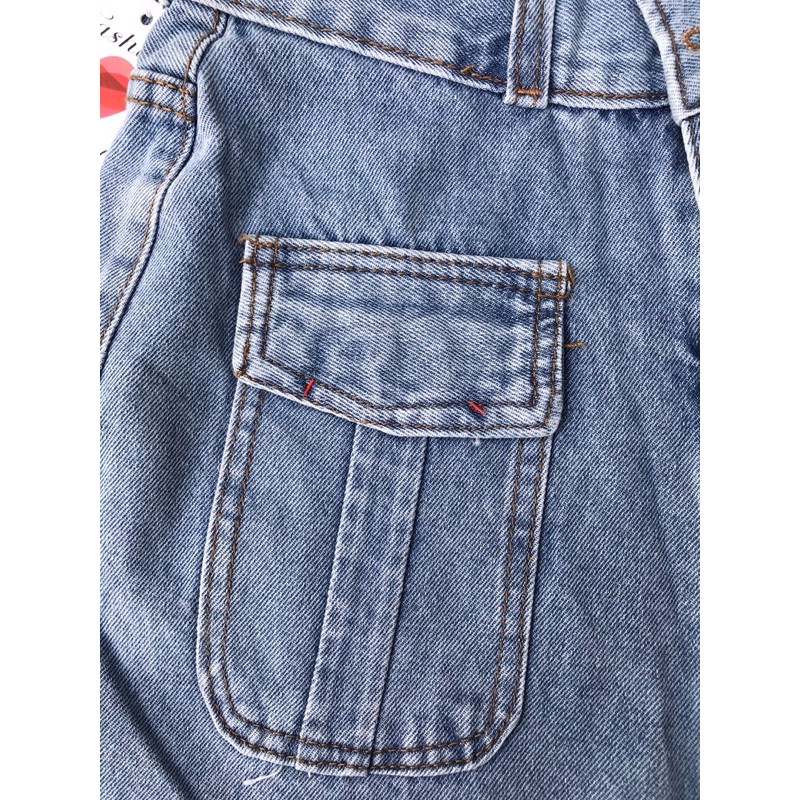 Quần bò ống rộng nữ cạp siêu cao, kiểu túi hộp Ms 46 | BigBuy360 - bigbuy360.vn