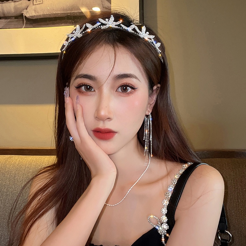 Băng đô tóc gắn hoa khô phong cách tiểu thư_M1712