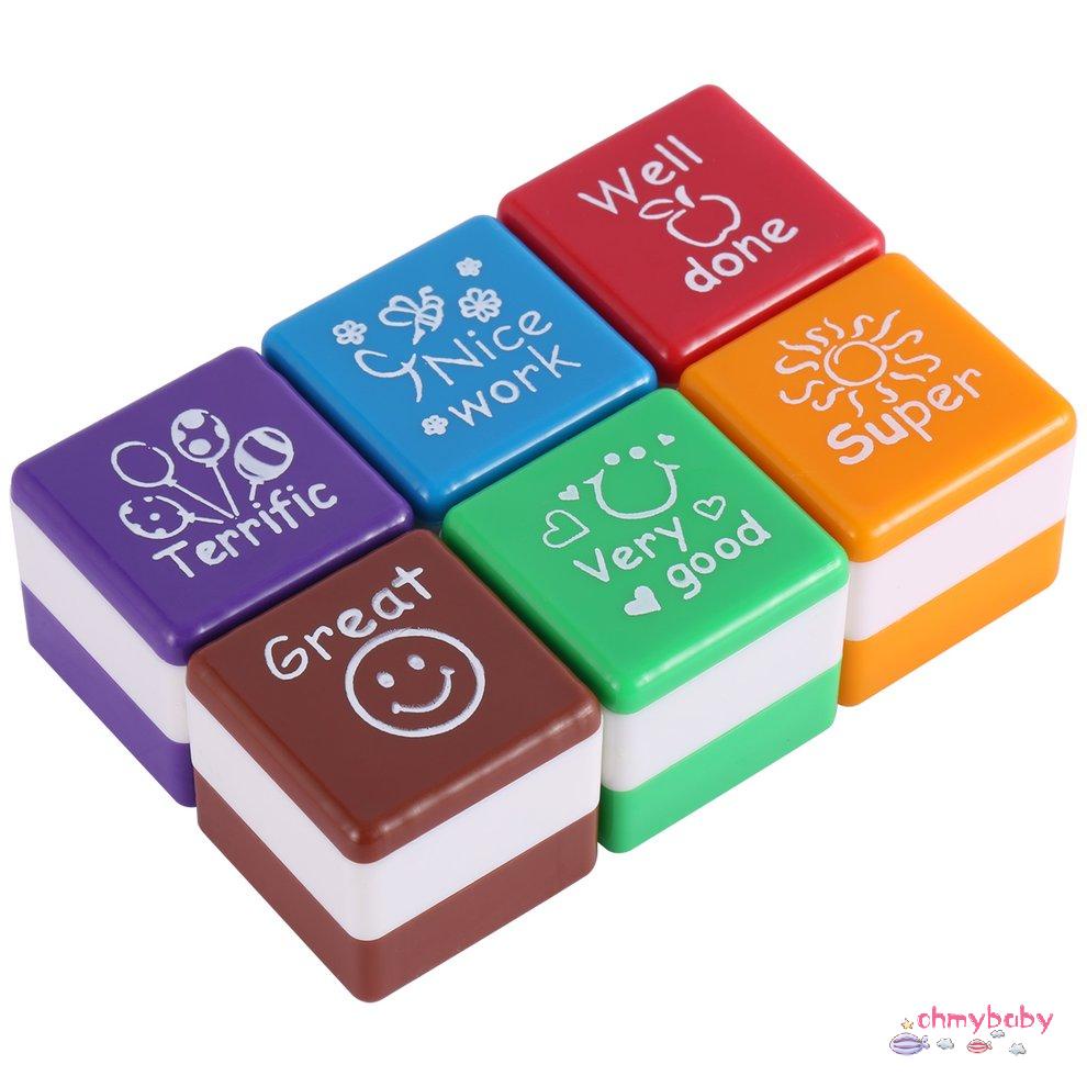 6 Phong cách / BỘ Giáo viên Đóng dấu Inking Khen ngợi Phần thưởng Tem động lực Hình dán động lực [8/8]