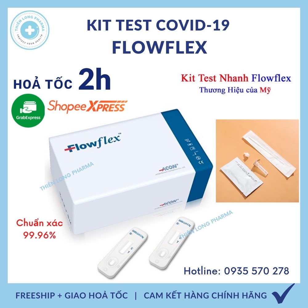 Combo 5 Bộ Test Nhanh Tại Nhà Flowflex Antigen Rapid Test Kháng Nguyên - Que Test Mũi Chính Hãng Công Nghệ Mỹ