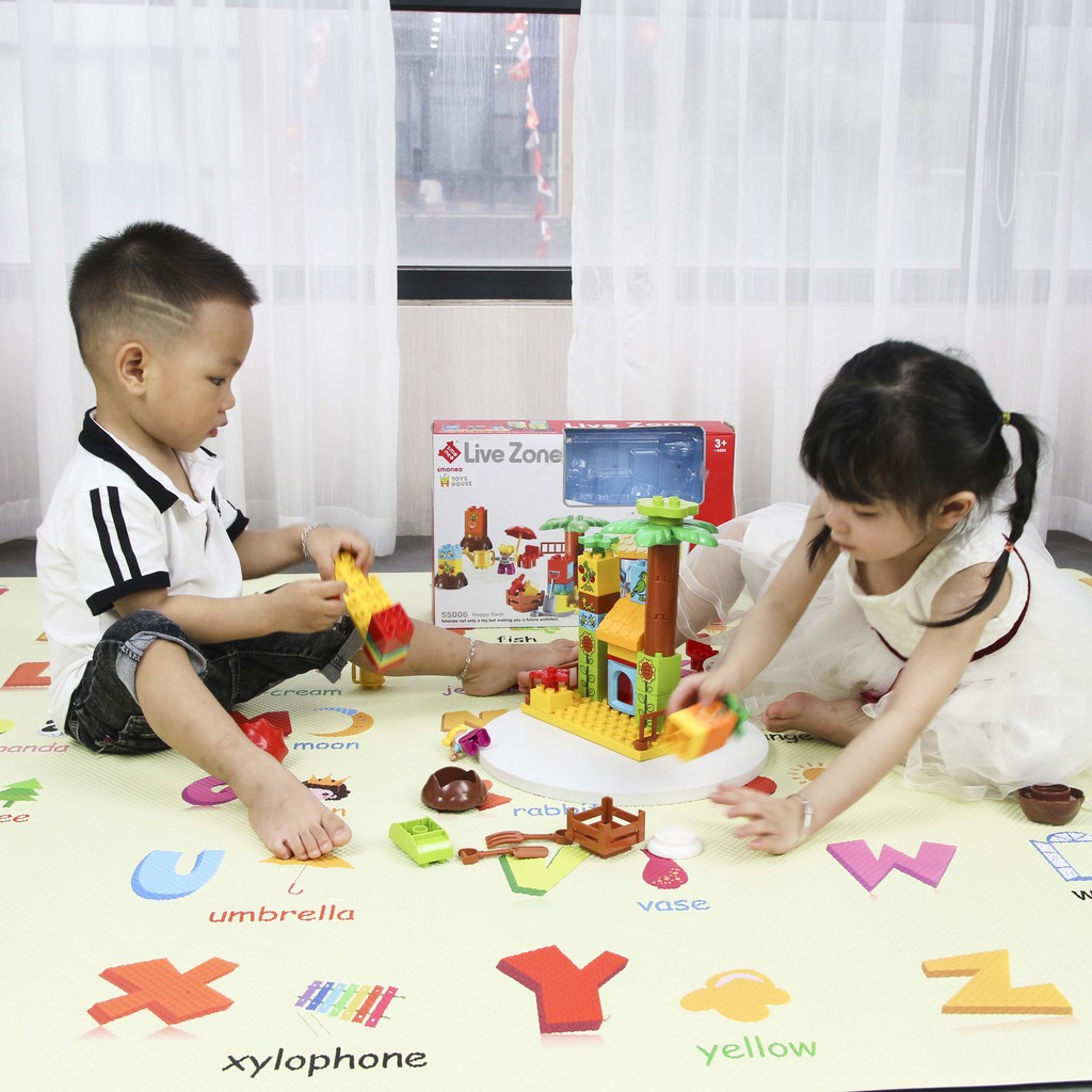 Bộ đồ chơi lắp ráp smoneo duplo 81 chi tiết mô hình Nhà hàng vui vẻ Toyshouse 55002