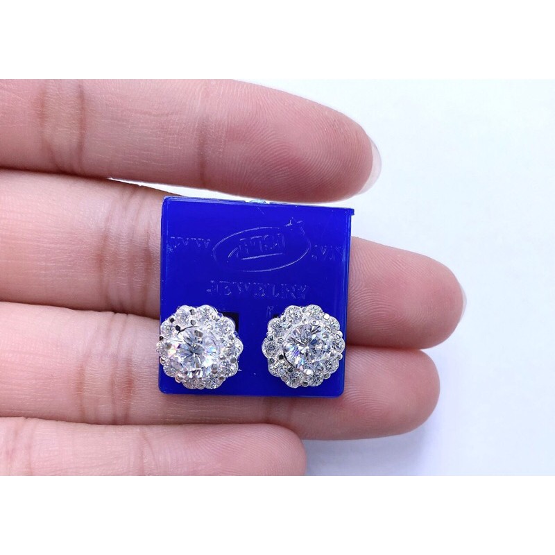 bông tai bạc xoàn ☄️sáng y kim cương
