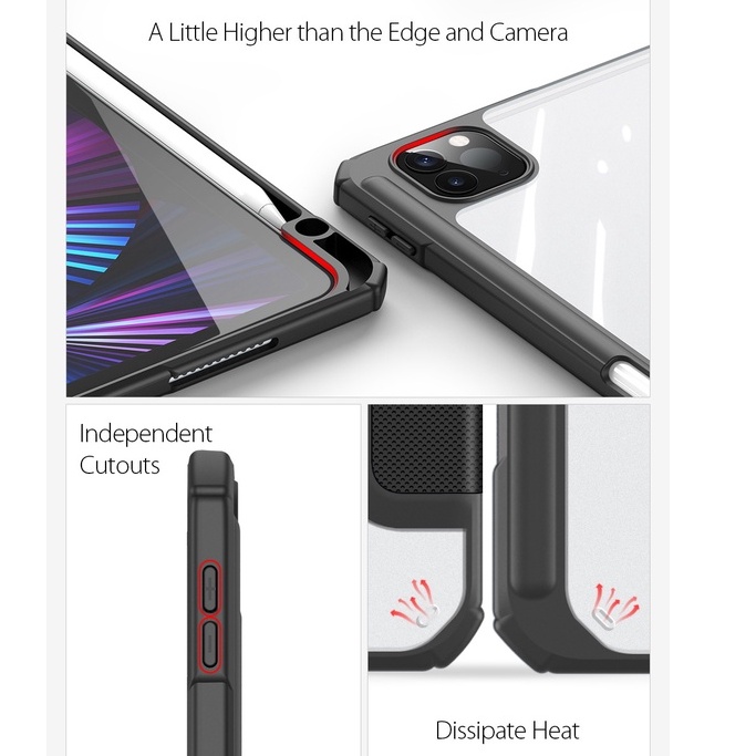Ốp Bao Da Lưng Trong viền chống shock Dux Ducis Toby Có Khay Bút IPAD 10 11 10.2 10.9 9.7 air 2 3 4 5 6 7 2017 2018 2022