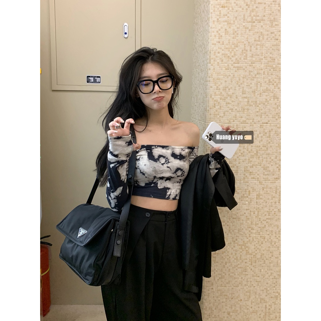 HUANG YOYO Áo ống không dây phong cách quyến rũ Hàn Quốc dành cho nữ