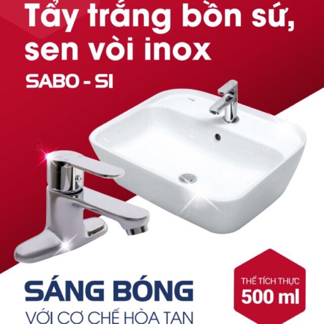 Dung dịch tẩy đa năng sen vòi,bồn sứ,inox, ố vàng nhà vệ sinh... SaBo (500ml) loại mạnh nhất .