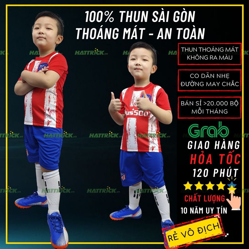 Đồ đá banh đá bóng trẻ em (11kg - 41kg) NHIỀU MẪU, thun Sài Gòn thoáng mát mềm mại, may chất lượng, xưởng sỉ toàn quốc