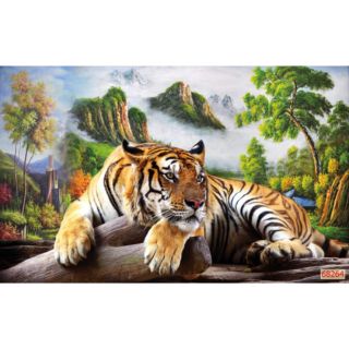 Tranh hổ 3D dán tường phòng khách