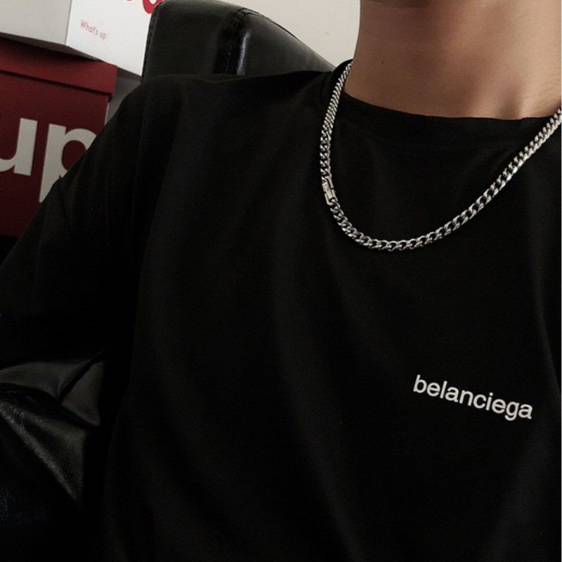 Vòng cổ chuỗi dây xích bằng thép titan phong cách hip hop thời trang xu hướng