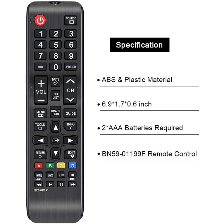 Điều Khiển Từ Xa Thay Thế BN59-01199F Cho TV Samsung UN58J5190BF UN32J5205 UN32J525DAF UN48J5201AF UN48J5200AF UN43JU640DF UN65JU6700 Un8Ju6700F Un65Ju630Df Un60D