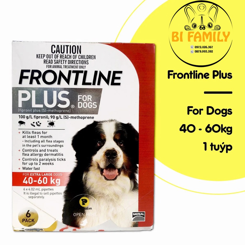 1 Tuyp Frontline Plus ve chó, chấy rận Frontline Plus, thuốc nhỏ gáy frontline cho mèo, thuốc nhỏ gáy frontline cho c