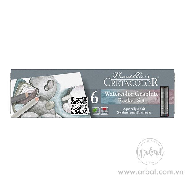 [ARBAT] Set chì nước có màu Cretacolor Aquagraph 6 cây