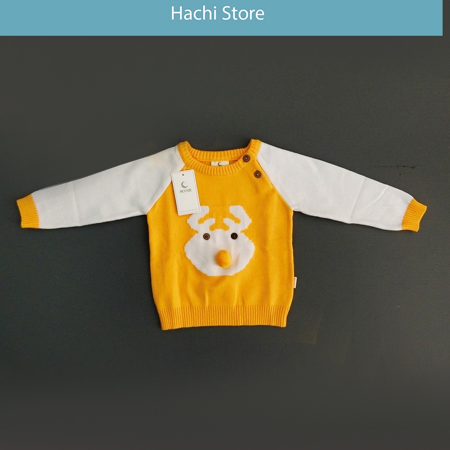 Áo len cho bé trai,gái, áo len cài vai cao cấp chính hãng Moon@ - vải len siêu mềm cho bé từ 6-24 tháng
