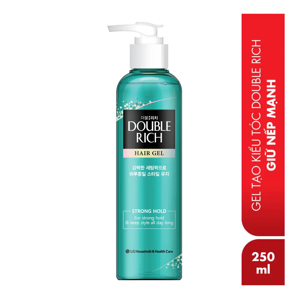 Gel tạo kiểu tóc Double Rich Strong/ Soft 250ml giữ nếp uốn tóc và tự nhiên