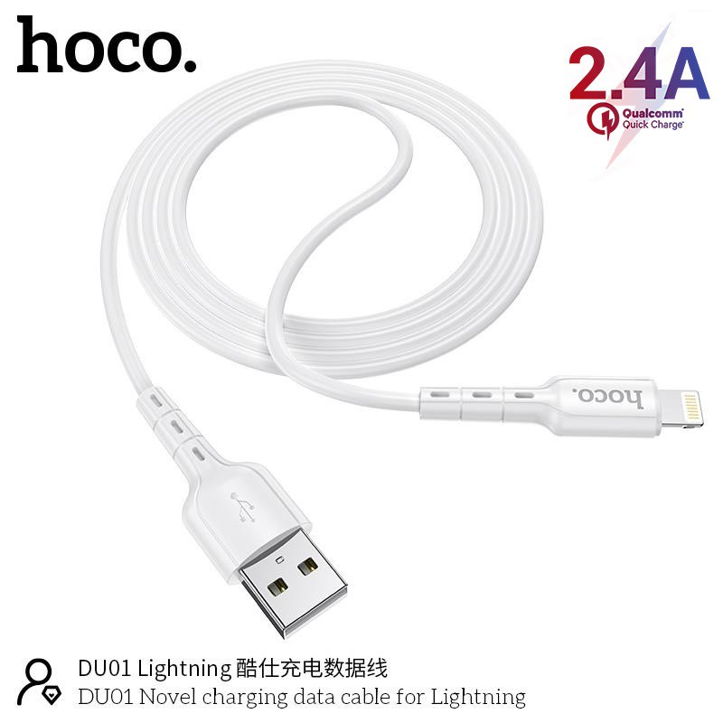 Cáp Sạc Hoco DU01💝CAO CẤP💝Dây Sạc Nhanh 2.4A/3A Hỗ Trợ Truyền Dữ Liệu Tốc Độ Cao Cho Micro USB/ Lightning/ Type-C Dài 1M