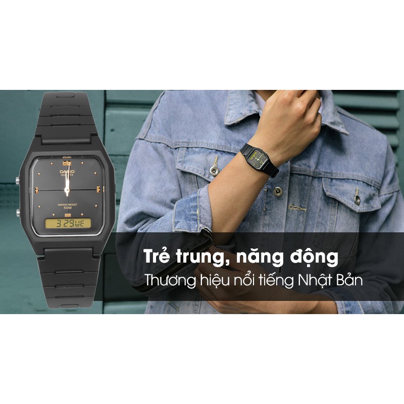 Đồng hồ Nam dây nhựa Chính Hãng Casio AW-48HE-1AVDF