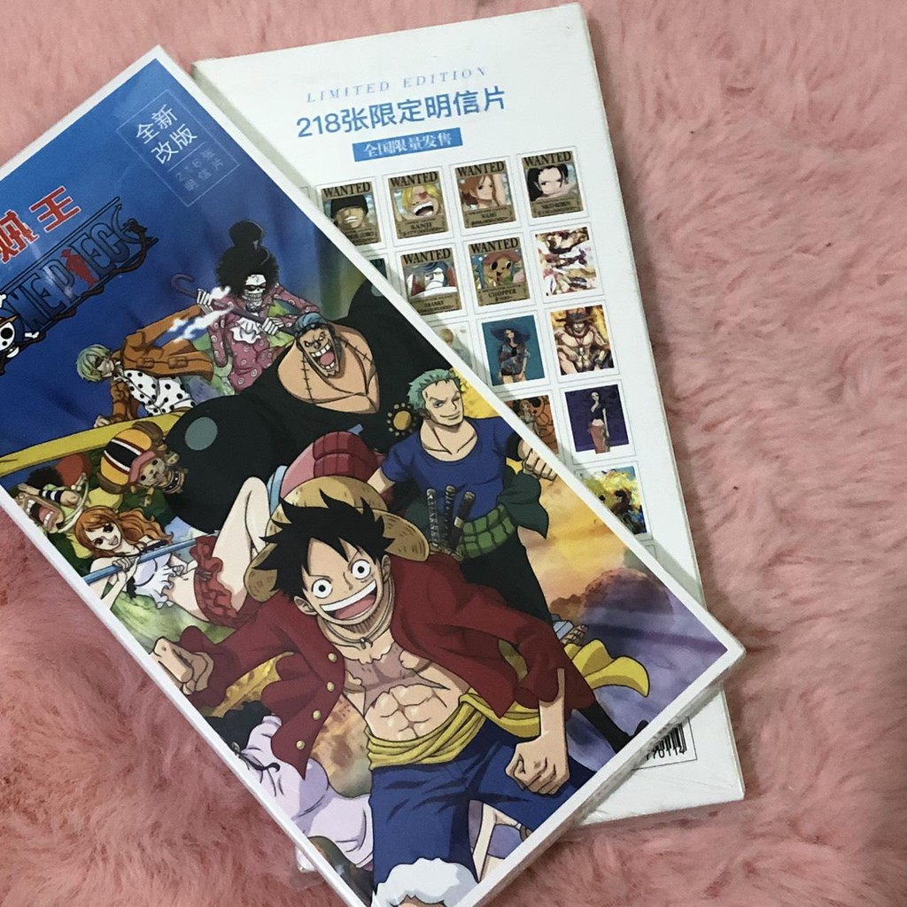 Hộp ảnh Postcard One Piece Đảo hải tặc ver new có lomo sticker ảnh dán anime